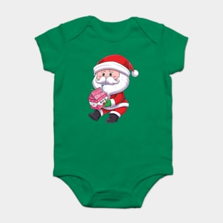 Santa Strawberry Milk Baby Bodysuit